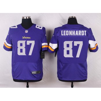 Men's Minnesota Vikings #87 Brian Leonhardt Purple Team Color NFL Nike Elite Jersey