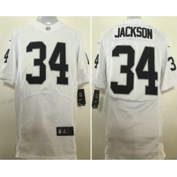 Men's Oakland Raiders #34 Bo Jackson NEW White Stitched NFL Retired Player Nike Elite Jersey