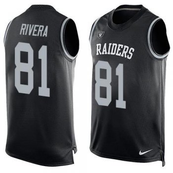 Men's Oakland Raiders 81 Mychal Rivera Nike Black Printed Player Name & Number Tank Top