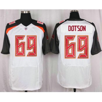 Men's Tampa Bay Buccaneers #69 Demar Dotson White Road NFL Nike Elite Jersey