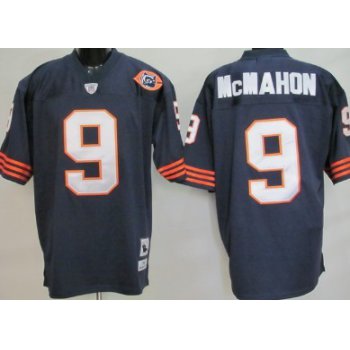 Chicago Bears #9 Jim McMahon Blue Throwback With Bears Patch Jersey