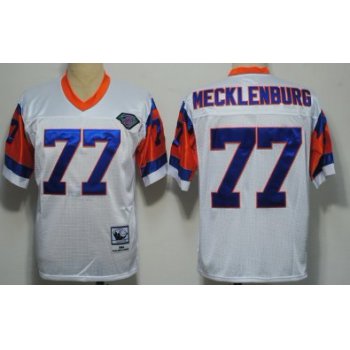 Denver Broncos #77 Karl Mecklenburg White 75TH Throwback Jersey