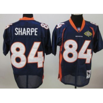 Denver Broncos #84 Shannon Sharpe Blue Super Bowl Throwback Jersey