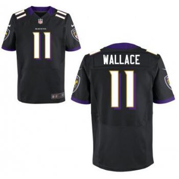Men's Baltimore Ravens #11 Mike Wallace Black Alternate NFL Nike Elite Jersey