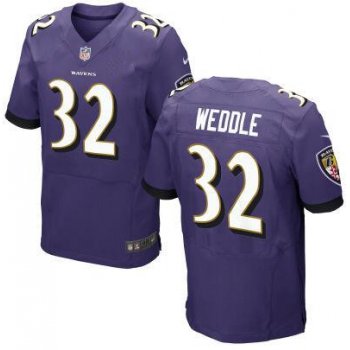 Men's Baltimore Ravens #32 Eric Weddle Purple Team Color NFL Nike Elite Jersey
