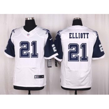 Men's Dallas Cowboys #21 Ezekiel Elliott Nike White Color Rush 2015 NFL Elite Jersey