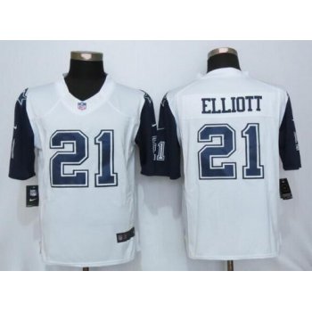 Men's Dallas Cowboys #21 Ezekiel Elliott Nike White Color Rush 2015 NFL Limited Jersey
