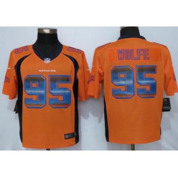 Men's Denver Broncos #95 Derek Wolfe Orange Strobe 2015 NFL Nike Fashion Jersey