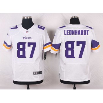 Men's Minnesota Vikings #87 Brian Leonhardt White Road NFL Nike Elite Jersey