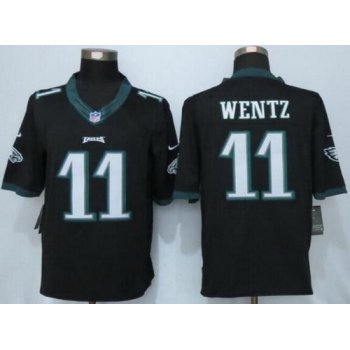 Men's Philadelphia Eagles #11 Carson Wentz Black Alternate NFL Nike Limited Jersey