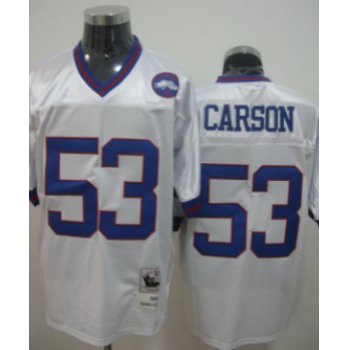 New York Giants #53 Harry Carson White Throwback Jersey