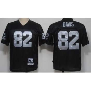 Oakland Raiders #82 Al Davis Black Throwback Jersey
