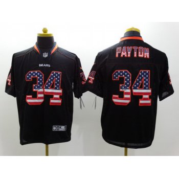 Nike Chicago Bears #34 Walter Payton 2014 USA Flag Fashion Black Elite Jersey