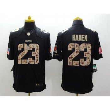 Nike Cleveland Browns #23 Joe Haden Salute to Service Black Limited Jersey