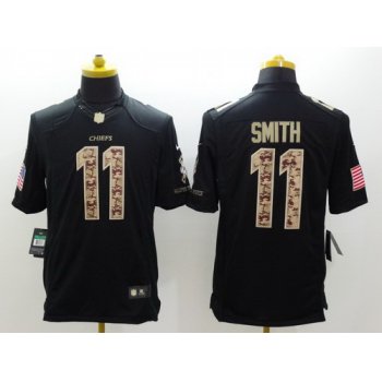 Nike Kansas City Chiefs #11 Alex Smith Salute to Service Black Limited Jersey