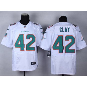 Nike Miami Dolphins #42 Charles Clay 2013 White Elite Jersey
