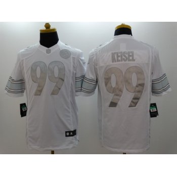 Nike Pittsburgh Steelers #99 Brett Keisel Platinum White Limited Jersey