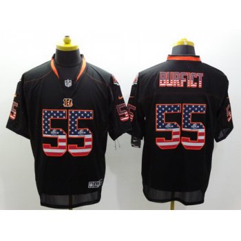 Nike Cincinnati Bengals #55 Vontaze Burfict 2014 USA Flag Fashion Black Elite Jersey