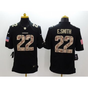 Nike Dallas Cowboys #22 Emmitt Smith Salute to Service Black Limited Jersey