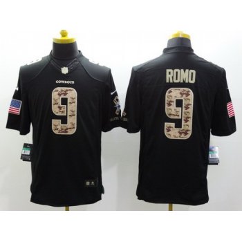 Nike Dallas Cowboys #9 Tony Romo Salute to Service Black Limited Jersey