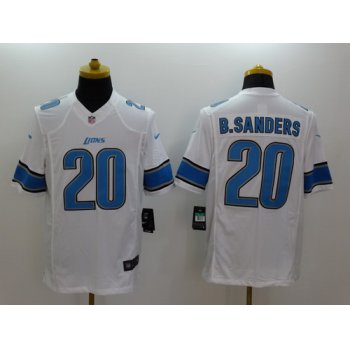 Nike Detroit Lions #20 Barry Sanders White Limited Jersey