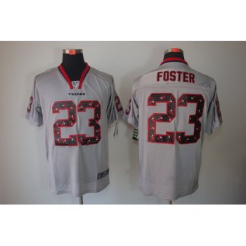 Nike Houston Texans #23 Arian Foster Lights Out Gray Ornamented Elite Jersey