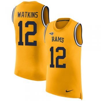 Nike Los Angeles Rams #12 Sammy Watkins Gold Men's Stitched NFL Limited Rush Tank Top Jersey