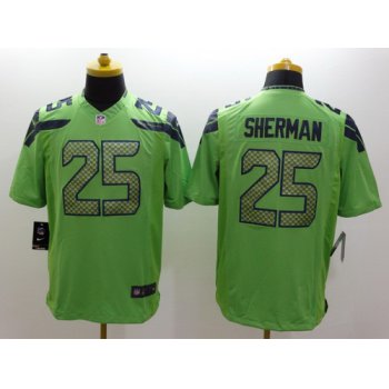 Nike Seattle Seahawks #25 Richard Sherman Green Limited Jersey