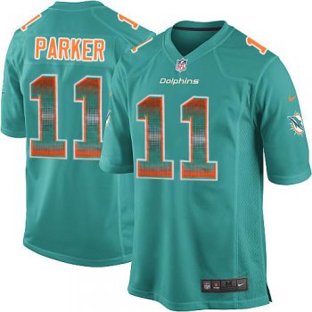 Nike Miami Dolphins #11 DeVante Parker Aqua Green Team Color Men's Stitched NFL Limited Strobe Jersey