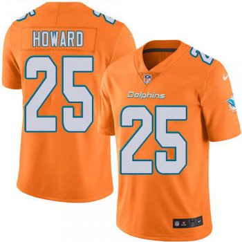 Nike Miami Dolphins #25 Xavien Howard Orange Men's Stitched NFL Limited Rush Jersey
