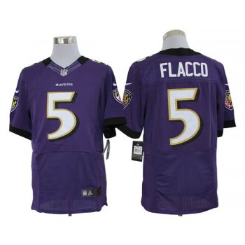 Size 60 4XL-Joe Flacco Baltimore Ravens #5 Purple Stitched Nike Elite NFL Jerseys