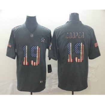 Men's Dallas Cowboys #19 Amari Cooper 2019 Black Salute To Service USA Flag Fashion Limited Jersey