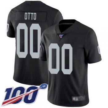 Men's Limited #00 Jim Otto Black Jersey Vapor Untouchable Home Football Oakland Raiders 100th Season