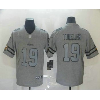 Men's Minnesota Vikings #19 Adam Thielen 2019 Gray Gridiron Vapor Untouchable Stitched NFL Nike Limited Jersey