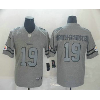 Men's Pittsburgh Steelers #19 JuJu Smith-Schuster 2019 Gray Gridiron Vapor Untouchable Stitched NFL Nike Limited Jersey