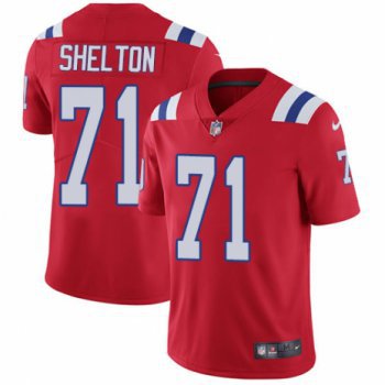 Men's Nike New England Patriots #71 Danny Shelton Red Alternate Vapor Untouchable Limited Player NFL Jersey