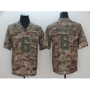Nike Browns #6 Baker Mayfield Camo Men's Stitched NFL Limited 2018 Salute To Service Jersey