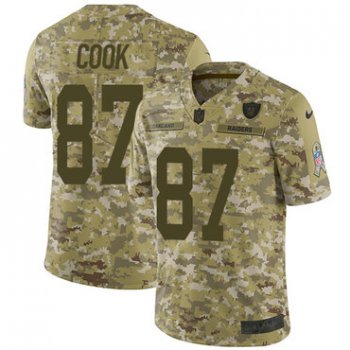 Nike Raiders #87 Jared Cook Camo Men's Stitched NFL Limited 2018 Salute To Service Jersey