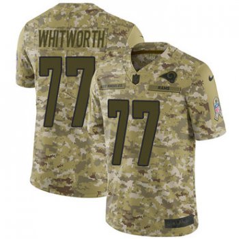 Nike Rams #77 Andrew Whitworth Camo Men's Stitched NFL Limited 2018 Salute To Service Jersey