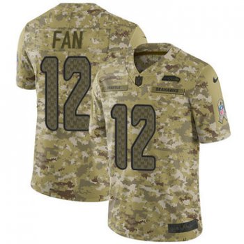 Nike Seahawks #12 Fan Camo Men's Stitched NFL Limited 2018 Salute To Service Jersey
