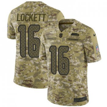 Nike Seahawks #16 Tyler Lockett Camo Men's Stitched NFL Limited 2018 Salute To Service Jersey
