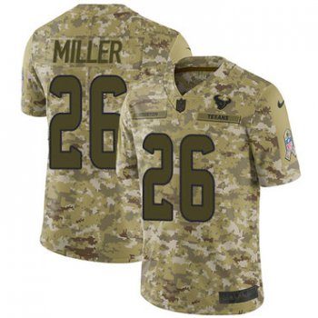 Nike Texans #26 Lamar Miller Camo Men's Stitched NFL Limited 2018 Salute To Service Jersey