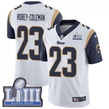 #23 Limited Nickell Robey-Coleman White Nike NFL Road Men's Jersey Los Angeles Rams Vapor Untouchable Super Bowl LIII Bound