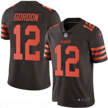 Men's Cleveland Browns #12 Josh Gordon Brown 2016 Color Rush Stitched NFL Nike Limited Jersey