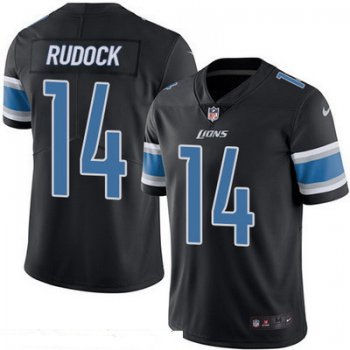 Men's Detroit Lions #14 Jake Rudock Black 2016 Color Rush Stitched NFL Nike Limited Jersey