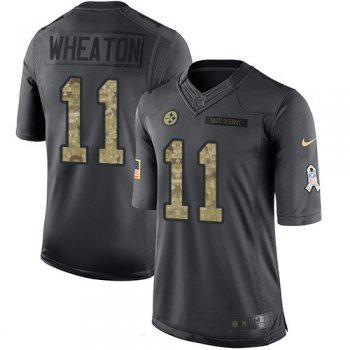 Men's Pittsburgh Steelers #11 Markus Wheaton Black Anthracite 2016 Salute To Service Stitched NFL Nike Limited Jersey