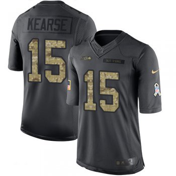 Men's Seattle Seahawks #15 Jermaine Kearse Black Anthracite 2016 Salute To Service Stitched NFL Nike Limited Jersey