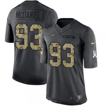 Men's Seattle Seahawks #93 Tony McDaniel Black Anthracite 2016 Salute To Service Stitched NFL Nike Limited Jersey