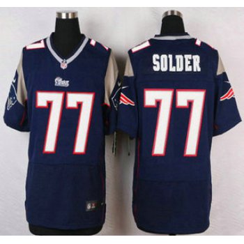 New England Patriots #77 Nate Solder Navy Blue Team Color NFL Nike Elite Jersey