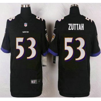 Baltimore Ravens #53 Jeremy Zuttah Black Alternate NFL Nike Elite Jersey